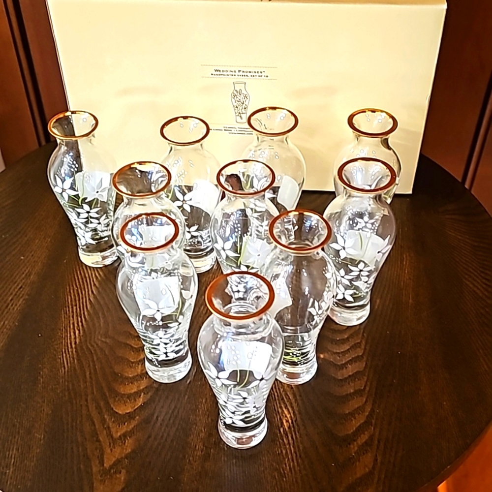 10 LENOX Crystal Mini Vases NWT.  Every day, holiday, special occasion